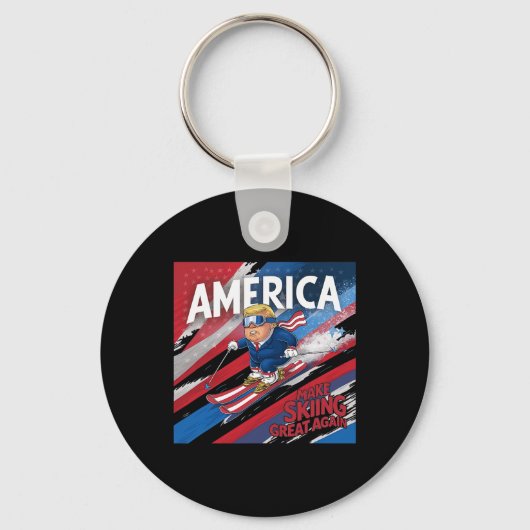 ドナルド・トランプ米国スキー再興 - Usa Skiing キーホルダー (正面)