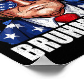 ドナルド・トランプ米国旗おもしろい動揺して ポスター (角)