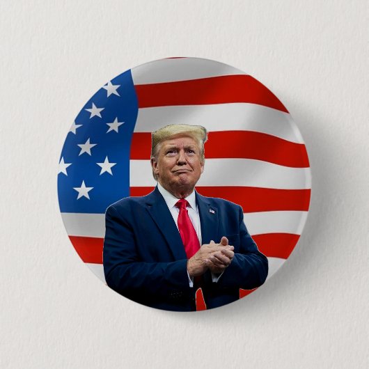 ドナルド・トランプ米州旗の選択ボタン 缶バッジ (正面)