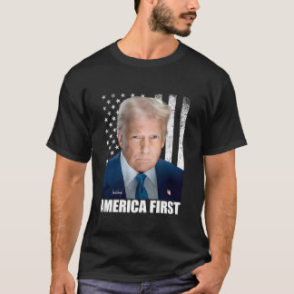 ドナルド・トランプ米州旗アメリカ第1位 Tシャツ