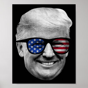ドナルド・トランプ米州旗7月4日 ポスター