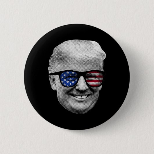 ドナルド・トランプ米州旗7月4日 缶バッジ (正面)