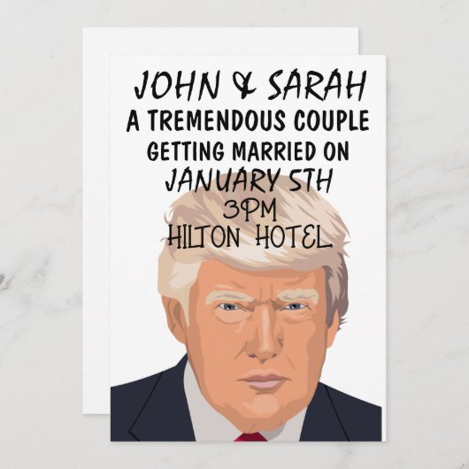 ドナルド・トランプ結婚式招待状のパーソナライズ 招待状 (正面/裏面)