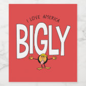 ドナルド・トランプ絵文字 – I Love America Bigly ワインラベル (シングルラベル)