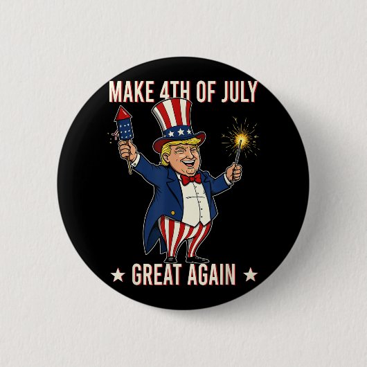 ドナルド・トランプ花火7月の4日を作素晴らしる 缶バッジ (正面)