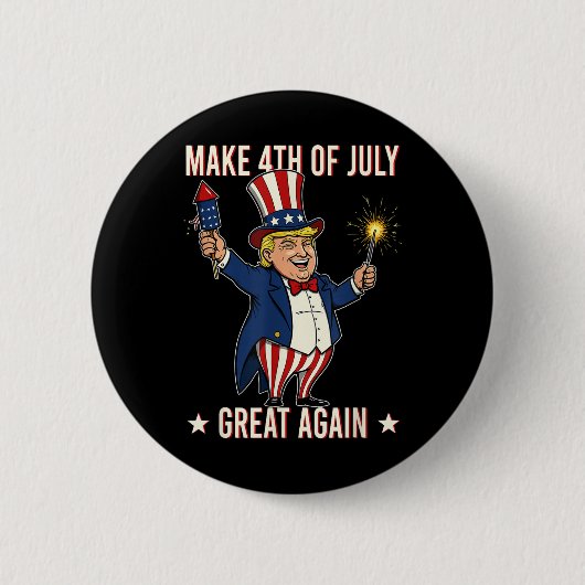 ドナルド・トランプ花火7月の4日を作素晴らしる 缶バッジ (正面)