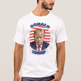 ドナルド・トランプ赤と青のマグショット Tシャツ