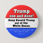 ドナルド・トランプ1そして完了!ボタン 缶バッジ (正面)