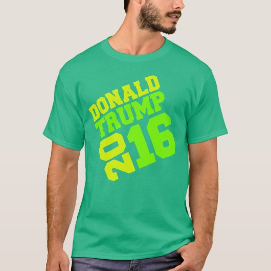 ドナルド・トランプ2016のネオン緑 Tシャツ (正面)