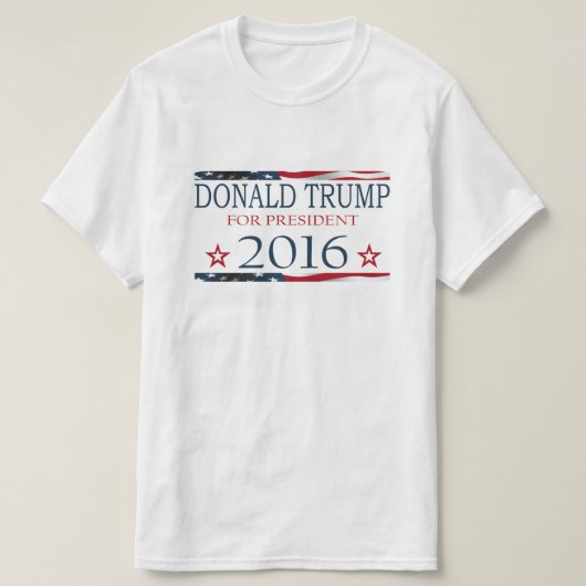 ドナルド・トランプ2016年アメリカ合衆国大統領FLag Tシャツ (デザイン正面)