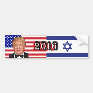 ドナルド·トランプ2016 -米国/イスラエル·フラグ バンパーステッカー
