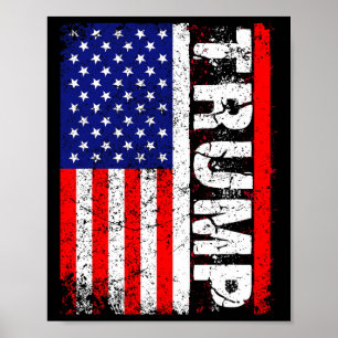 ドナルド・トランプ2020ヴィンテージ米国国旗Tシャツ ポスター