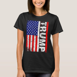 ドナルド・トランプ2020ヴィンテージ米国国旗Tシャツ Tシャツ