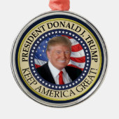 ドナルド·トランプ2020保アメリカ社素晴らし長 メタルオーナメント (正面)