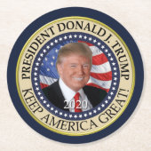 ドナルド・トランプ2020年保アメリカ総統素晴らし領 ラウンドペーパーコースター (正面)