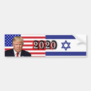 ドナルド・トランプ2020年-米国またはイスラエル共和国の旗 バンパーステッカー