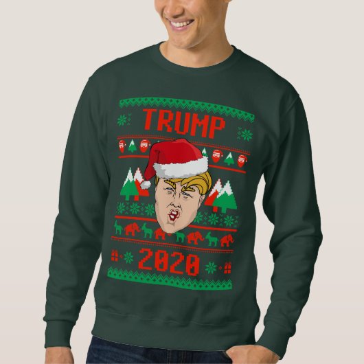ドナルド・トランプ2020醜いクリスマス スウェットシャツ (正面)