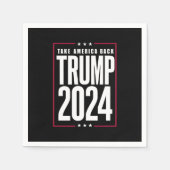 ドナルド・トランプ2024アメリカの選挙を取り戻す スタンダードカクテルナプキン (正面)