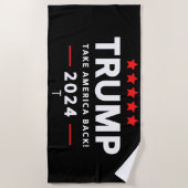ドナルド・トランプ2024アメリカの選挙を取り戻す ビーチタオル (正面)