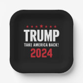 ドナルド・トランプ2024アメリカの選挙を取り戻す ペーパープレート (正面)