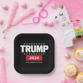 ドナルド・トランプ2024アメリカの選挙を取り戻す ペーパープレート (パーティー)