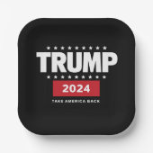 ドナルド・トランプ2024アメリカの選挙を取り戻す ペーパープレート (正面)