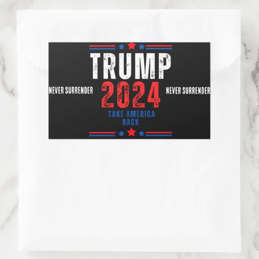 ドナルド・トランプ2024アメリカの選挙を取り戻す 長方形シール (バッグ)