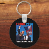 ドナルド・トランプ2024アメリカをアメリカ国旗に戻す キーホルダー (正面)