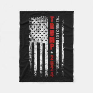 ドナルド・トランプ2024アメリカをアメリカ国旗に戻す フリースブランケット