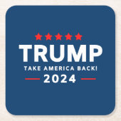 ドナルド・トランプ2024アメリカを取り戻す スクエアペーパーコースター (正面)