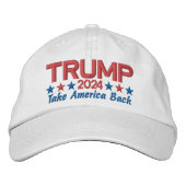 ドナルド・トランプ2024アメリカを愛国的なスターに戻す 刺繍入りキャップ (正面)