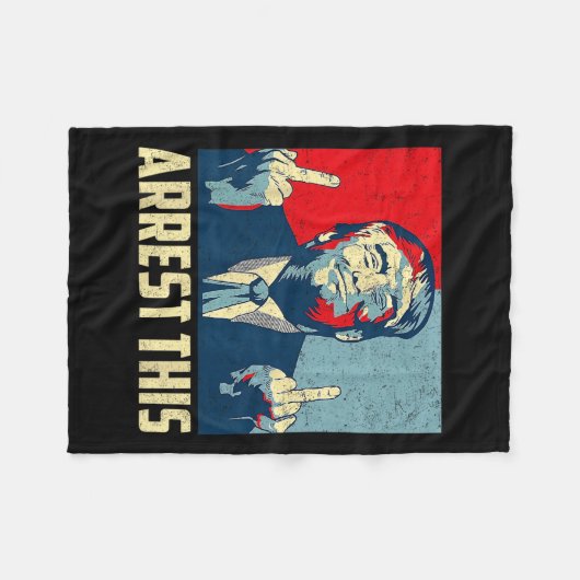 ドナルド・トランプ2024サポーター逮捕このヴィンテージ フリースブランケット (正面(横))