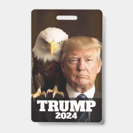 ドナルド・トランプ2024写真 – 肩にハゲのワシ バッジ