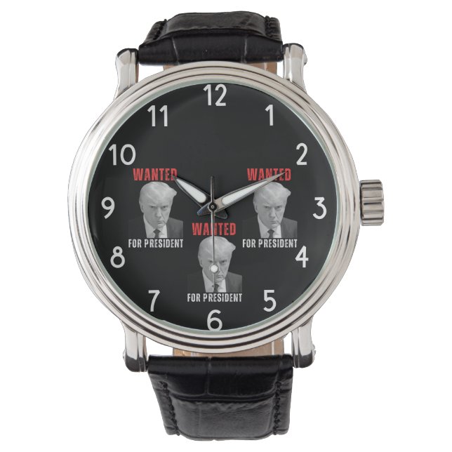 ドナルド・トランプ2024大統領指名手配 腕時計 (正面)