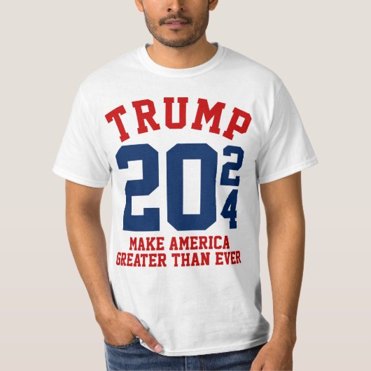 ドナルド・トランプ2024年アメリカ素晴らしを今までなく作る Tシャツ (正面)