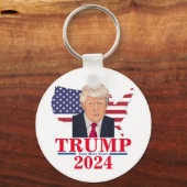 ドナルド・トランプ2024年大統領の米国漫画の地図 キーホルダー (裏面)