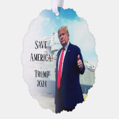 ドナルド・トランプ2024年救アメリカ船長 オーナメントカード (左)