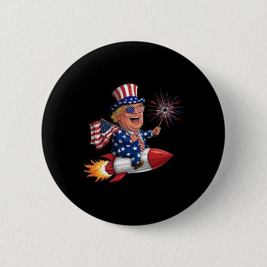 ドナルド・トランプ2024年7月トランプ・アメリカ人の幸せ4日 缶バッジ (正面)