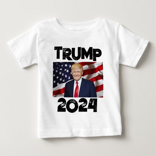 ドナルド・トランプ2024幼児Tシャツ ベビーTシャツ (正面)