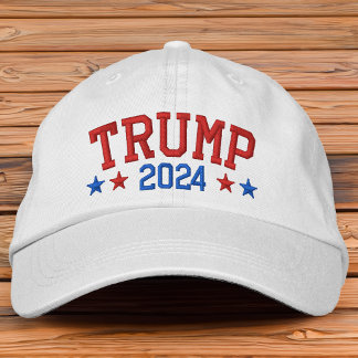 ドナルド・トランプ2024愛国的スター 刺繍入りキャップ