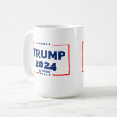 ドナルド・トランプ2024決して降伏しない コーヒーマグカップ (正面左)