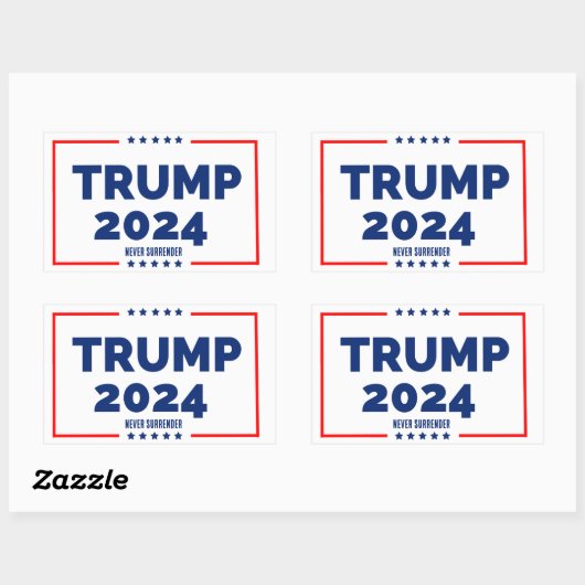 ドナルド・トランプ2024決して降伏しない 長方形シール (シート)