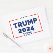 ドナルド・トランプ2024決して降伏しない 長方形シール (封筒)