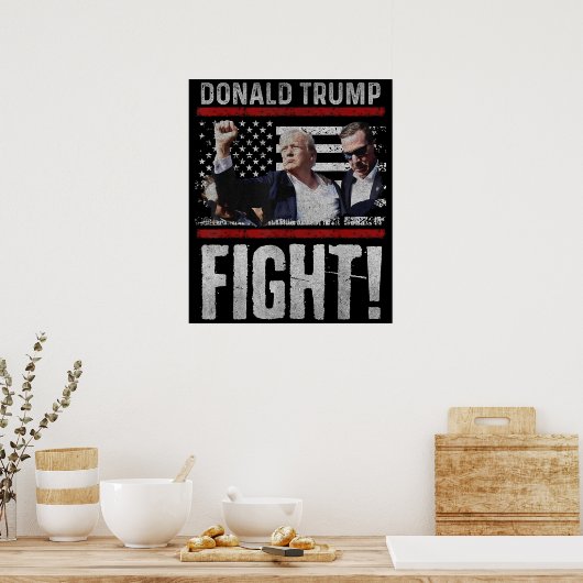 ドナルド・トランプ2024生き延びは選挙ラリーで撃たれた ポスター (キッチン)