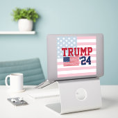 ドナルド・トランプ2024米国国旗 シール (デスク上のノートパソコン)