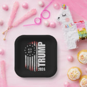 ドナルド・トランプ2024選挙投票45 47アメリカ人 ペーパープレート (パーティー)