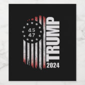 ドナルド・トランプ2024選挙投票45 47アメリカ人 ワインラベル (シングルラベル)