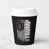 ドナルド・トランプ2024選挙投票45 47アメリカ人 紙コップ (正面)