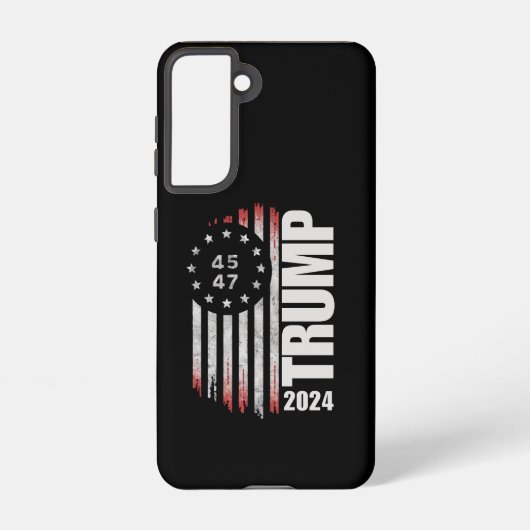 ドナルド・トランプ2024選挙投票45 47アメリカ人 SAMSUNG GALAXYケース (裏面)