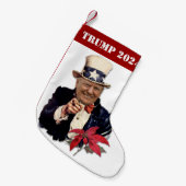 ドナルド・トランプ2024選挙、大統領 スモールクリスマスストッキング (正面 (吊り時))